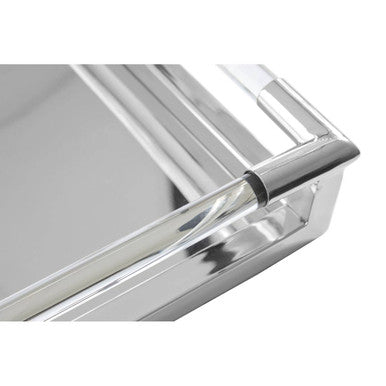 Orsina Lucita Silver Rectangular Tray | Modern Acrylic and Steel Decor