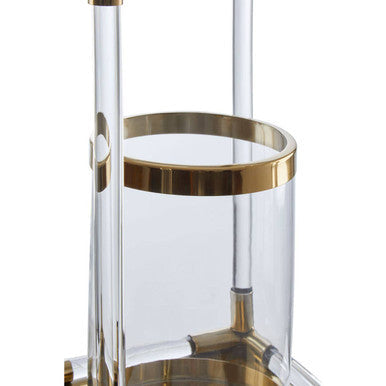 Orsina Lucita Large Gold Candle Holder – Acrylic and Steel Pillar Stand