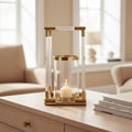 Orsina Lucita Large Gold Candle Holder – Acrylic and Steel Pillar Stand