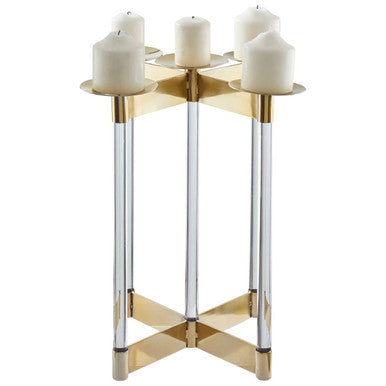 Orsina Lucita Gold Candelabra – 5-Light Stainless Steel Centerpiece