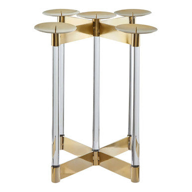 Orsina Lucita Gold Candelabra – 5-Light Stainless Steel Centerpiece