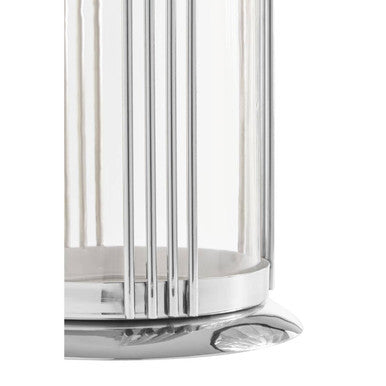 Orsina Astro Small Silver Lantern – Modern Steel and Glass Candleholder