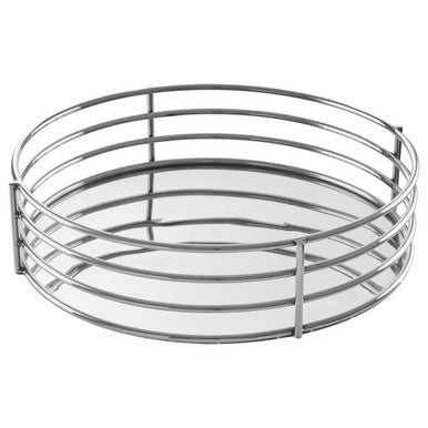 Orsina Astro Silver Round Mirrored Tray | Stainless Steel Serving Tray