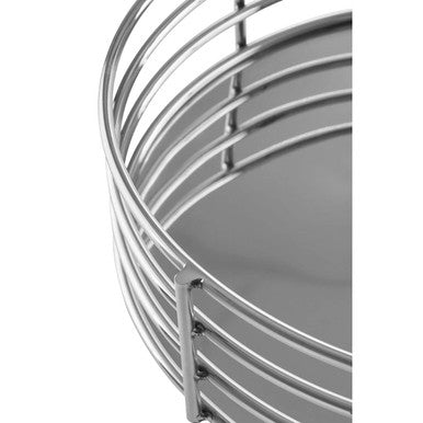 Orsina Astro Silver Round Mirrored Tray | Stainless Steel Serving Tray