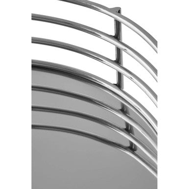 Orsina Astro Silver Round Mirrored Tray | Stainless Steel Serving Tray