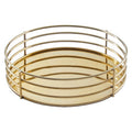 Orsina Astro Gold Decorative Tray – Round Steel Serving Tray for Bar Carts