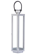 Orsina Herber Silver Hexagonal Lantern with Leather Handle - Medium