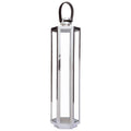 Orsina Herber Large Silver Hexagonal Lantern with Leather Handle