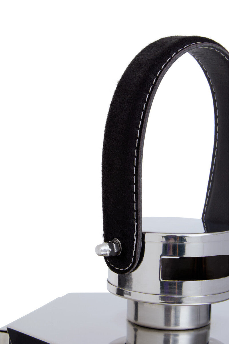 Orsina Herber Large Silver Hexagonal Lantern with Leather Handle