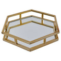 Orsina Hexagonal Gold Mirrored Tray – Stainless Steel Decorative Tray