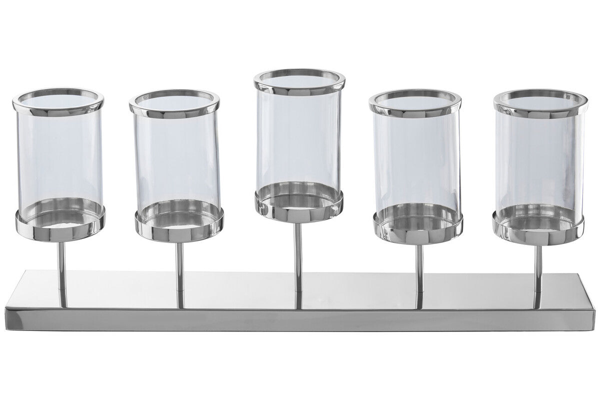 Orsina Kensington Townhouse 5-Light Silver Candle Holder Centerpiece