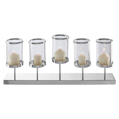 Orsina Kensington Townhouse 5-Light Silver Candle Holder Centerpiece