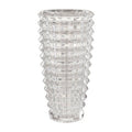 Orsina Savita Large Clear Glass Vase – Ridged Tapered Centerpiece