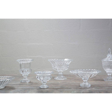Orsina Savita Clear Ridged Glass Decorative Bowl – Vintage Style