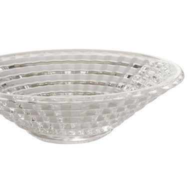 Orsina Savita Clear Ridged Glass Decorative Bowl – Vintage Style