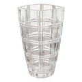 Orsina Savita Clear Glass Vase – Modern Grid Pattern Sculptural Decor