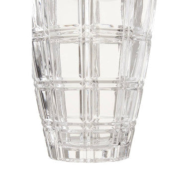 Orsina Savita Clear Glass Vase – Modern Grid Pattern Sculptural Decor