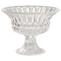 Orsina Savita Fluted Glass Footed Vase with Wide Lip – Clear