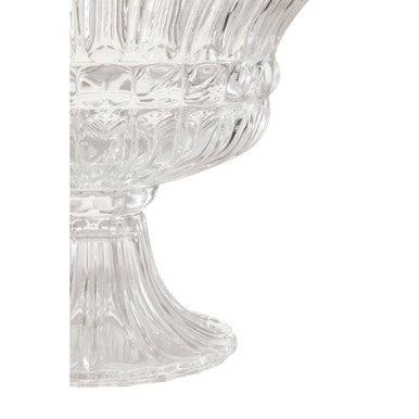 Orsina Savita Fluted Glass Footed Vase with Wide Lip – Clear