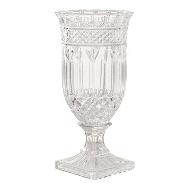 Orsina Savita Footed Glass Vase – Clear Tapered Floral Centerpiece