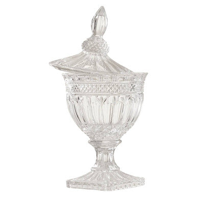 Orsina Savita Large Clear Glass Decorative Jar with Dome Lid