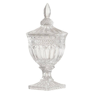Orsina Savita Large Clear Glass Decorative Jar with Dome Lid