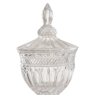Orsina Savita Large Clear Glass Decorative Jar with Dome Lid