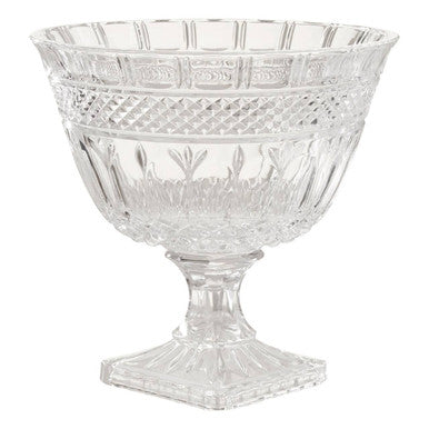 Orsina Savita Footed Glass Fruit Bowl – Crystal Pedestal Centerpiece