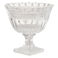 Orsina Savita Footed Glass Fruit Bowl – Crystal Pedestal Centerpiece