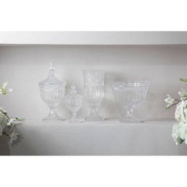 Orsina Savita Footed Glass Fruit Bowl – Crystal Pedestal Centerpiece