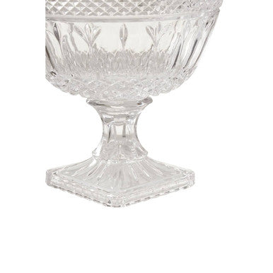 Orsina Savita Footed Glass Fruit Bowl – Crystal Pedestal Centerpiece