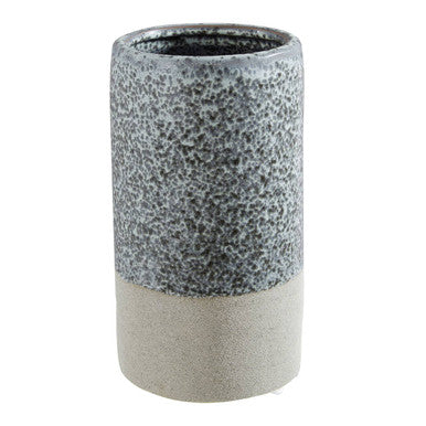 Orsina Caldera Grey Speckled Vase – Cylindrical Stoneware Decor