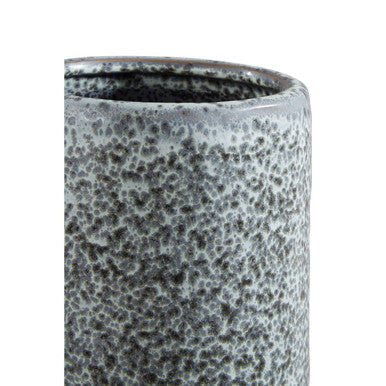 Orsina Caldera Grey Speckled Vase – Cylindrical Stoneware Decor