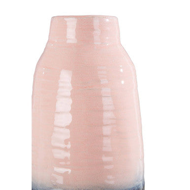 Orsina Caldera Tapered Vase – Ribbed Stoneware with Dip Dye Effect