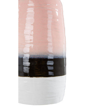 Orsina Caldera Tapered Vase – Ribbed Stoneware with Dip Dye Effect
