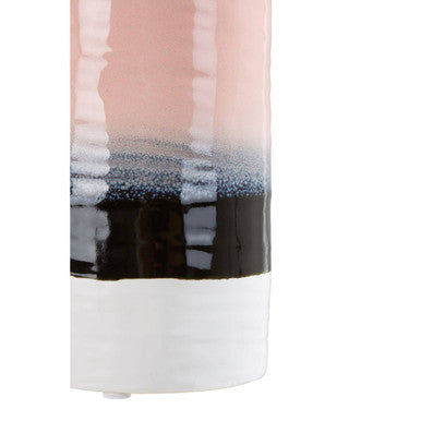 Orsina Caldera Ribbed Cylindrical Vase – Pink & Purple Dip Dye