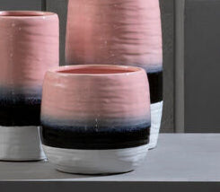 Orsina Caldera Large Ribbed Planter – Pink & Purple Dip Dye Pot