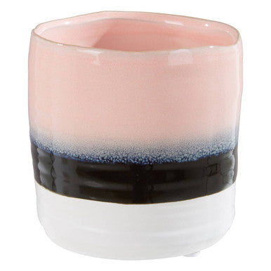 Orsina Caldera Small Ribbed Dip Dye Planter – Pink & Purple Plant Pot
