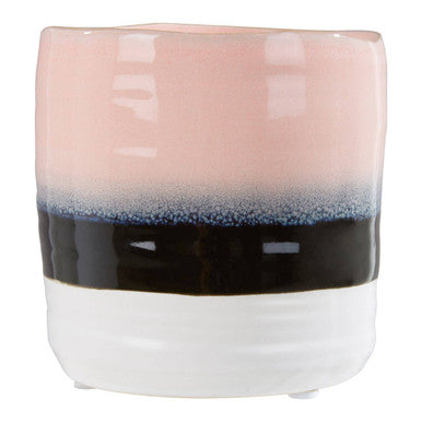 Orsina Caldera Small Ribbed Dip Dye Planter – Pink & Purple Plant Pot
