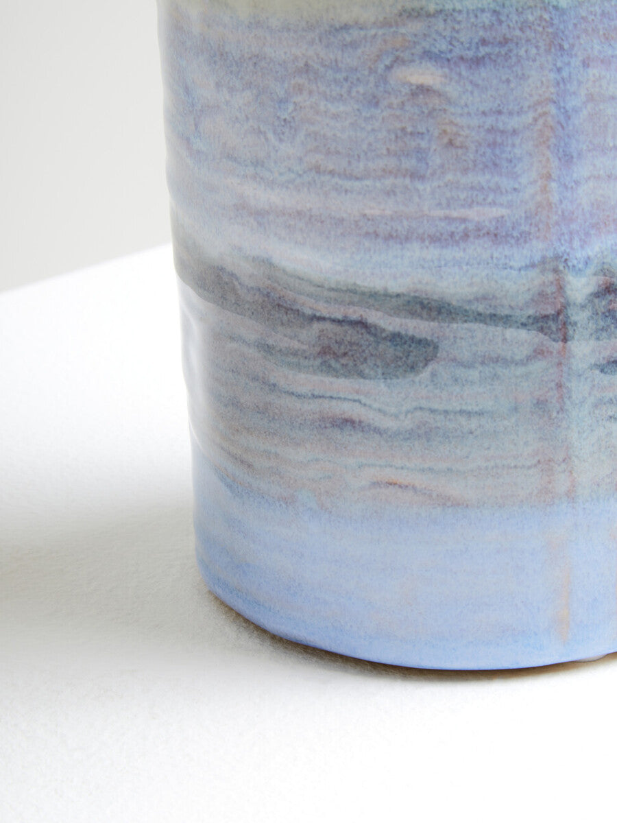 Orsina Caldera Gradient Blue Ceramic Vase – Modern Coastal Home Decor