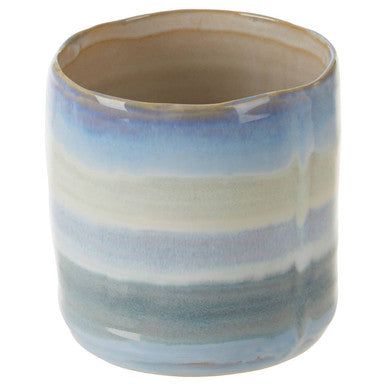 Orsina Caldera Small Ceramic Planter – Gradient Blue Coastal Decor