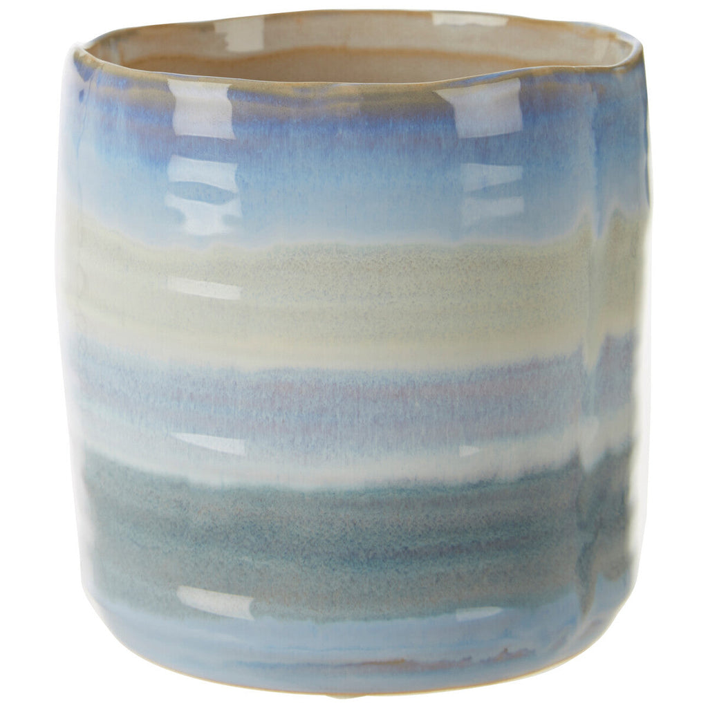 Orsina Caldera Small Ceramic Planter – Gradient Blue Coastal Decor
