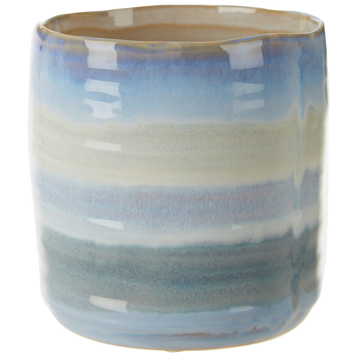 Orsina Caldera Small Ceramic Planter – Gradient Blue Coastal Decor