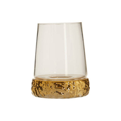 Orsina Martele Small Gold Hurricane Candle Holder | Hammered Metal