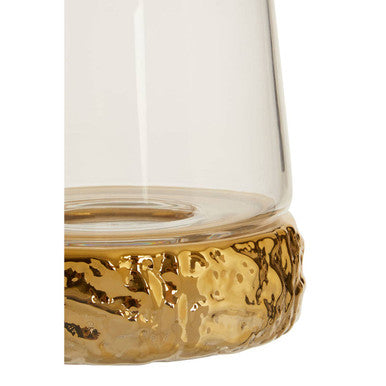 Orsina Martele Small Gold Hurricane Candle Holder | Hammered Metal