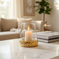 Orsina Martele Small Gold Hurricane Candle Holder | Hammered Metal