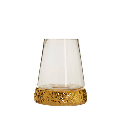 Orsina Martele Gold Hurricane Candle Holder – Hand-Hammered Medium