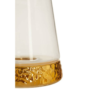 Orsina Martele Large Gold Hurricane Candle Holder | Hammered Metal