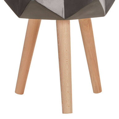 Orsina Darnell Large Black Geometric Planter with Beechwood Legs