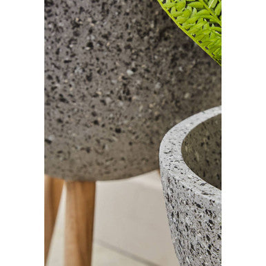 Orsina Darnell Medium Grey Speckled Planter – Raised Indoor Pot